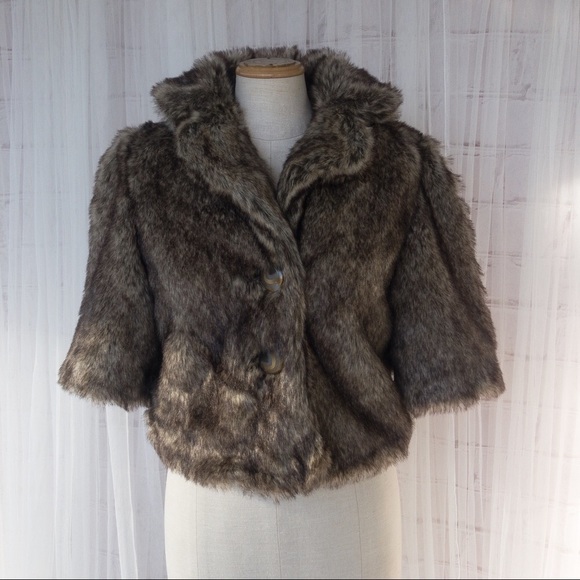 KERSH Faux Fur Women's Jacket with 3/4 Sleeves Size Small - Picture 1 of 16